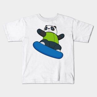 Panda as Snowboarder with Snowboard Kids T-Shirt